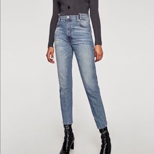 Zara reconstructed vintage high rise jeans